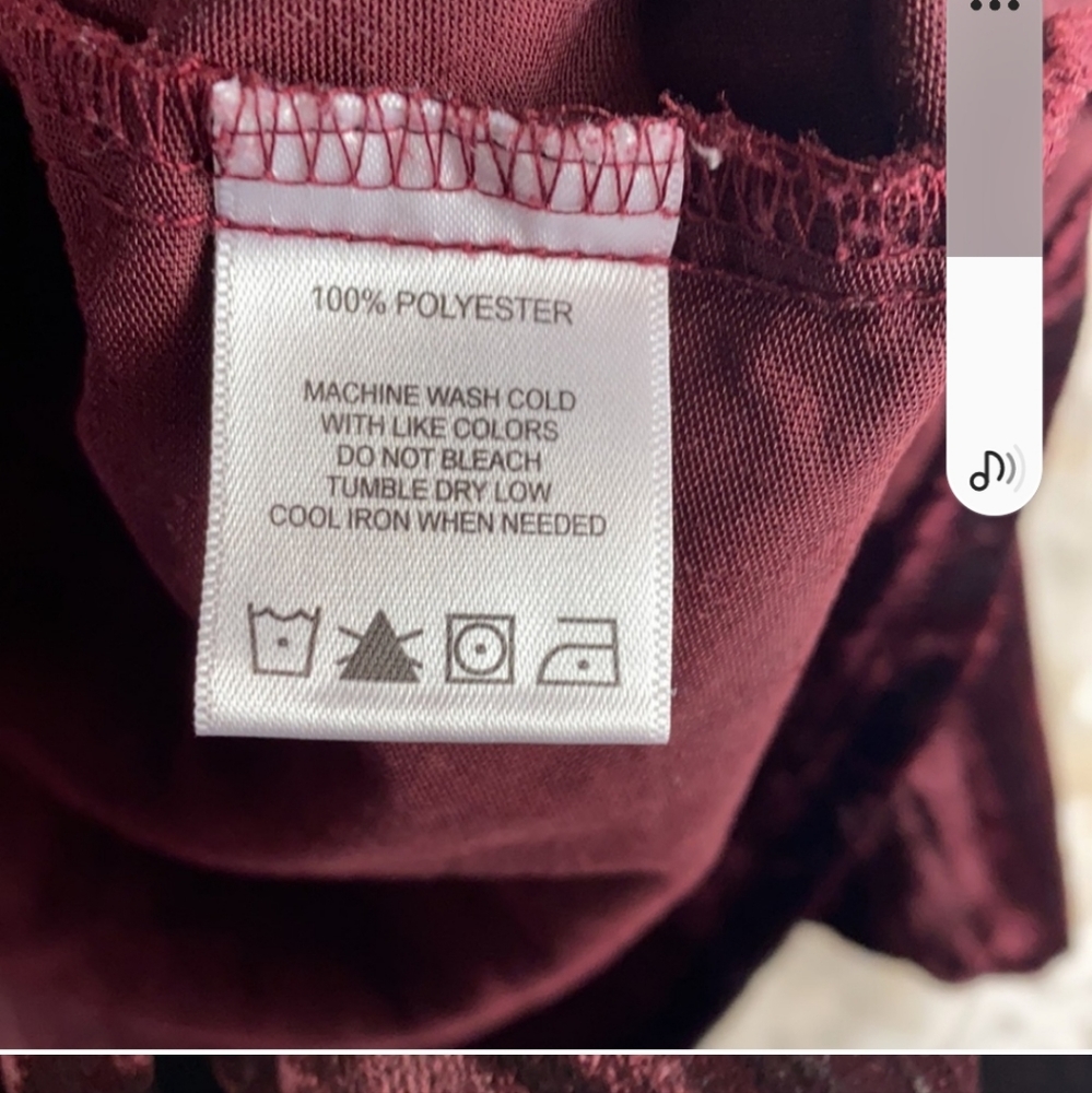 Foxcroft Korin broomstick textured blouse wine burgundy red plus size 1x velour